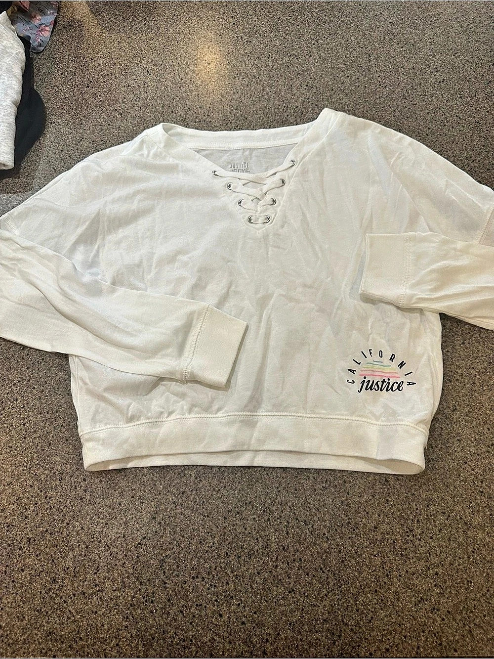 White Size 8 Justice shirt